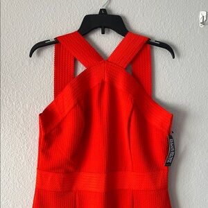 New York & Company Orange Halter Sheath Dress